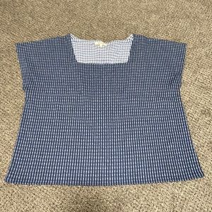 Madewell gingham square neck top size L